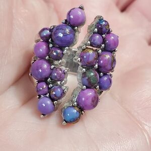 **Last Chance!! Final Sale** Rhodium plated purple Mohave turquoise ring size 8